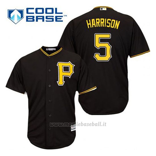 Maglia Baseball Uomo Pittsburgh Pirates Josh Harrison 5 Nero Alterner Cool Base